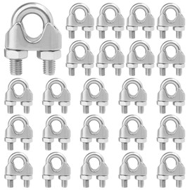24 PCS 3/8 Cable Clamp, M10 Cable Clamp, Wire Rope Clamp for A Wide Range of Applications, Including Temporary Guardrail Systems, Machinery, Equipment, Construction, and More.by Genhakon