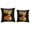 Pizza Cat Chef Graphic Funny Food Design Throw Pillow