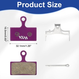 HARFINGTON 2set Disc Brake Pad 1.26" x 0.65" Semi-Metallic Resin Bike Brake Pads with Spring and Pin for BB7 M355 M446 M640 Mountain Road Bikes, Purple