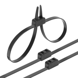 Armpow 10 pcs Handcuffs Cable Ties Double Locking Disposable Handcuffs 700 mm x 12 mm Nylon Zip Ties Resistance 114 kg Thick Plastic Handcuffs (Black)