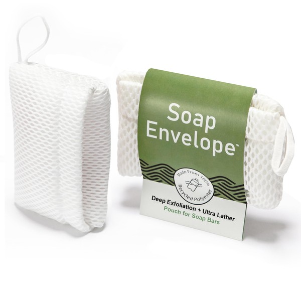 Soap Envelope 100% Recycled - Bar Soap Saver Pouch, Loofah