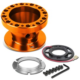 Auto Dynasty Steering Wheel 6-Hole Hub Adaptor Kit Compatible with Miata / RX7 / RX8 / Protégé, Aluminum, Orange