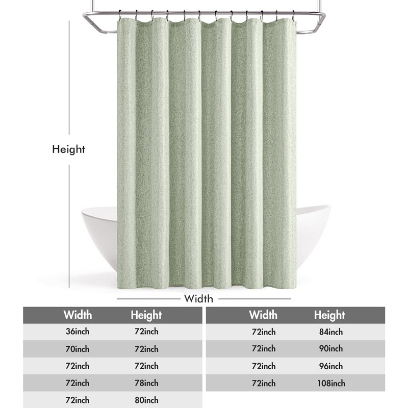 ANRODUO Extra Long Fabric Shower Curtain, 108 Inch Long Linen
