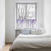 Brilaentre Purple Eucalyptus Leaves Half Window Curtains 24 Inches Long,