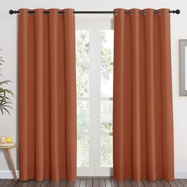 NICETOWN Blackout Burnt Orange Curtain & Drape - Room Darkening Light Blocking Window Treatment for Living Room, W52 x L84, 1 Panel