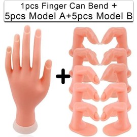 BredaLee Practice Finger，Flexible Hand For Nail Art Training, Nail Enhancement Tools, 1-Piece Set, Plastic Fake Fingers, Apprentice Model -10 Piece