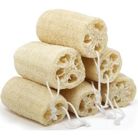 Esponjas de baño naturales orgánicas Luffa Loofah, esponjas exfoliantes naturales para baño o ducha, 6 unidades