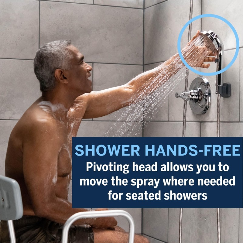 Waterpik ShowerCare Pivoting Hand Held Shower Head, Chrome - Five