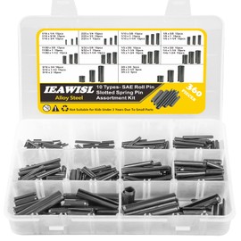 360PCS Slotted Spring Pin Roll Pins Assortment Set, 65Mn Steel Roll Pins Metal Hollow Spring Pins Mixed 10 Sizes Black - M1.5 M2 M2.5 M3 M3.5 M4 M5 M6 M8 M10