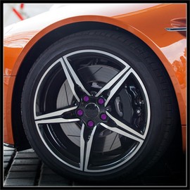Hihaha 20pcs 21mm Universal Purple Plastic Car Wheel Nut Lug Hub Screw Rim Bolt Covers Dust Protection Caps with Removal Tool Clip Durable Material