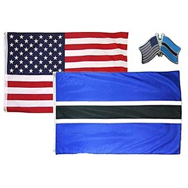 K's Novelties Set of 2 Flags with Matching Friendship Crossed Pin USA & Botswana Country 3x5 3’x5’ Flag & Lapel Pin