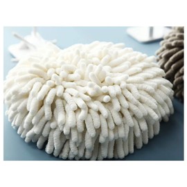 IvyMei 2 Pack Chenille Hand Towels,Kitchen Hand Towels with Loop,Bathroom Hand Towels Hanging,Quick Dry Cloths for Cleaning,Soft Absorbent Microfiber Hand Towels (2 White)