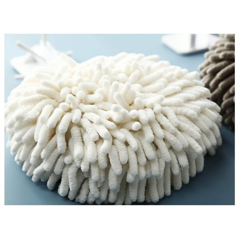 IvyMei 2 Pack Chenille Hand Towels,Kitchen Hand Towels with Loop,Bathroom