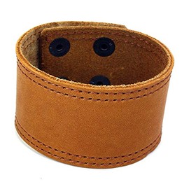 Wide Leather Bracelet Fashion Leather Bracelet Band with Press Studs Handmade in Germany for Wrist Bangle For Men, Leather