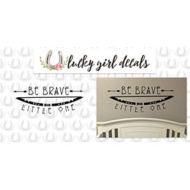 Lucky Girl Decals Vinyl Wall Decor Sticker Be Brave Little One 31.5 inches Wide by 12 inches high with Bow Arrow Boho Bohemian Vibe for Baby Nursery or Childs Room