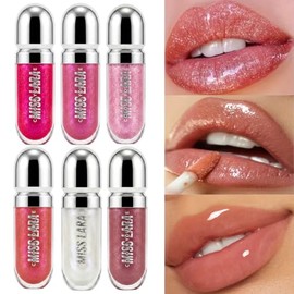 3 Lip Gloss Hidratante Labios Brillo Acido Hialuronico Labial Colores Naturales Labial No Pegajoso, Nutritivo y de Larga Duración Maquillaje Glossy...