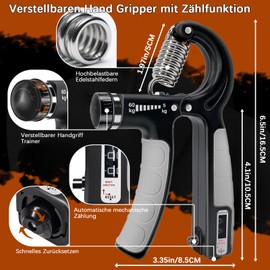 Homkuo Hand Trainer Finger Trainer, Grip Strength Trainer Set with Adjustable Grip Trainer, Hand Strength Finger Training Device, Massage Ball for Climbing, Stress Relief