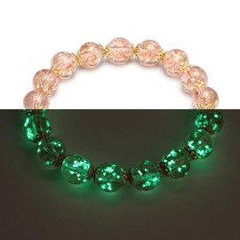 grehapas Firefly Glass Breads Bracelet Luminous Beads Bracelet for Women Glow in The Dark Beaded Bracelets Unique Stretch Bracelets