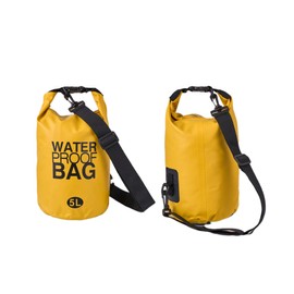lydnkim Waterproof Dry Bag – PVC Roll-Top Dry Sack (2L–30L) for Kayaking, Boating, Rafting, Camping & Water Sports – Keeps Gear Safe & Dry (Yellow, 5L - Single Strap)