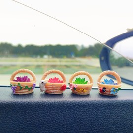 Cute Succulent Plant Car Ornaments for Dashboard, Flower Pots Rear View Mirror Accessories Car Center Screen Decoration, Car Dashboard Decor Car Accessories Interior for Women/Men