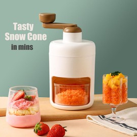 AXIM Ice Crusher Machine for Home,Manual Ice Shaver crushed Ice Maker Shaved Ice Machine with Ice Cube Trays for Party, Bars, Restaurants (White)