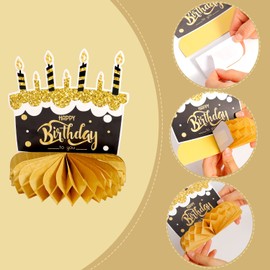 9 Pieces 60th Birthday Decoration, Honeycomb Centerpieces Cheers to 60 Years Honeycomb Table Topper for Men and Women Sixteen Years Birthday Party Decoration