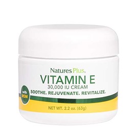 NaturesPlus Vitamin E Cream - 30,000 iu, 2.2 oz - Helps Relieve Dry Skin, May Soothe Minor Skin Irritations- With MSM, Aloe Vera, Vitamins A & D - Vegan, Vegetarian