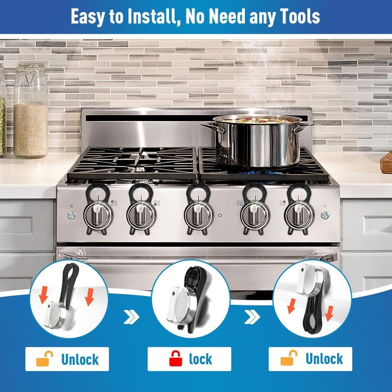 Stove knob Safety Covers - 6 Pcs Gas Stove Knob