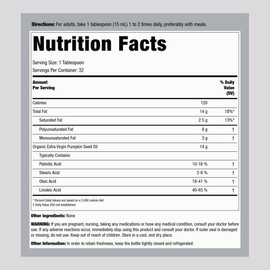 Piping Rock Pumpkin Seed Oil Organic Cold Pressed | 16 Fl Oz | Extra Virgin, Non-GMO, Gluten Free Supplement