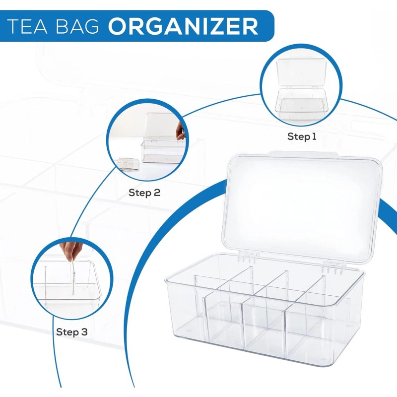 Utopia Home (2 Pack) Tea Bag Organizer - Stackable Tea