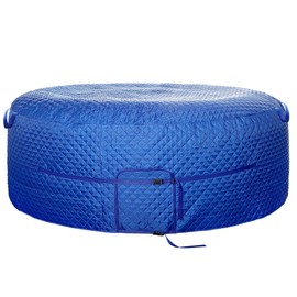 Tlswshsy 82'' x 27'' Insulated Inflatable Hot Tub Thermal Cover, Energy Efficient Hot Tub Cover with Handles and Straps, Portable Hot Tubs Spa Full Coverage for Keeping Warm and Dustproof (Blue)