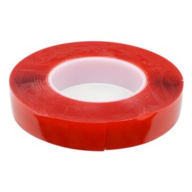 Rise Japan [Width 1.0 inch (25 mm) / Transparent] Ultra Strong Transparent Type Length 32.8 ft (10 m) Thickness 0.04 inch (1 mm) Double Sided Tape Width 1 mm Red