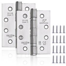 Pack of 2 Hinge, 304 Hinge Stainless Steel 100 x 76 x 3 mm Door Hinges for Wooden Doors, Hinges Foldable Stainless Steel for Front Door of Commercial Buildings