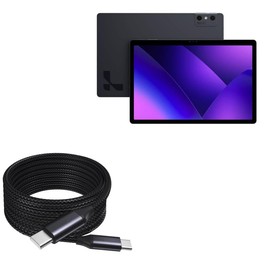 BoxWave Cable Compatible with Leia Lume Pad 2 - DirectSync PD Cable (10ft) - USB-C to USB-C (100W), Long Type C Braided Nylon Alloy Fast Charge - Jet Black