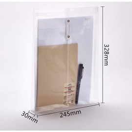 YESSART Letter Size Clear Poly Envelopes with String Closure Top Opening Folder Pack of 20 Bottom with Expanding Gusset