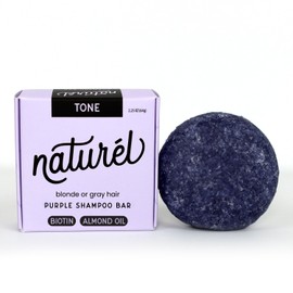 Naturel Purple Toning Shampoo Bar, Blonde or Grey Hair Toning Shampoo Bar with Biotin and Almond Oil, Vitamin B5 and E, Vegan, Zero Waste, Cruelty Free, Made in USA