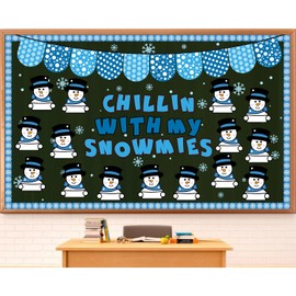 Snowman Christmas Bulletin Boards Classroom Decorations, Chillin with My Snowmies Bulletin Board Kit for Christmas Classroom Decorations