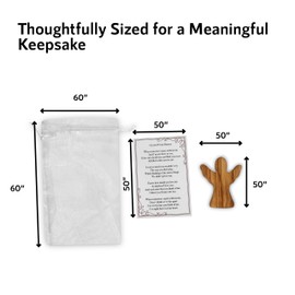 Funeral Favors 150 Pcs Olive Wood Guardian Angels, Mesh Bags, and Cards Tiny Palm Angel Funeral Gifts for Guests - Memorial Keepsakes Souvenirs Celebration of Life - Recuerdos de Difuntos