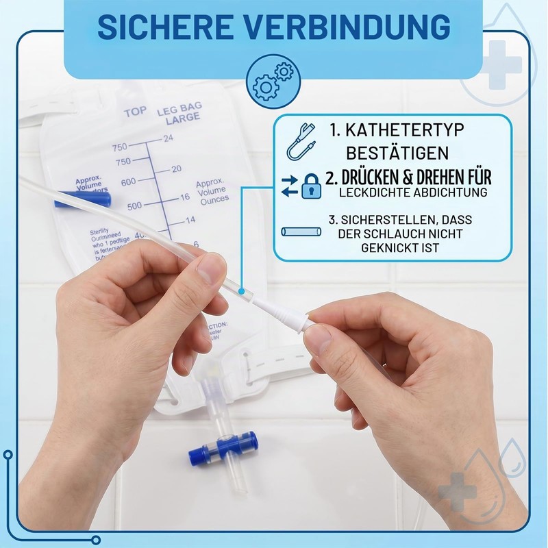 5 Urine Leg Bags 750 ml with 45 cm Hose