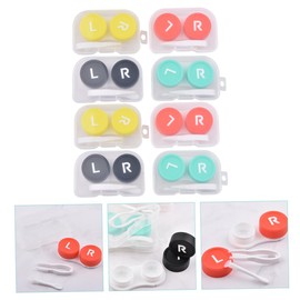 SAFIGLE 8pcs Portable Contacts Lens Cases Convenient Storage with Leak Resistant Design Includes Essential Tools for Travel and Daily Use Occasion Random Color