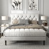 HAOARA Queen Size Platform Bed Frame with Upholstered Button Tufted