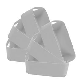 ULTECHNOVO 6pcs Small Storage Bins for Kitchen Bathroom Home Organization Compact Grey Plastic Baskets for Easy Access Ventilated Design for Socks Supplies