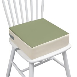 Toddler Booster Seat for Dining Table, 2 Elastic Seat Belts, Anti-Scratch PU Skin-Friendly, Waterproof, Anti-Wrinkle, Detachable Non-Slip Bottom