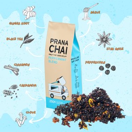Prana Chai Peppermint Tea Loose Leaf Blend- No Sugars, No Syrups, No Concentrates, No Preservatives - Premium Herbal Tea Blend for Hot & Iced Brewing - 250g