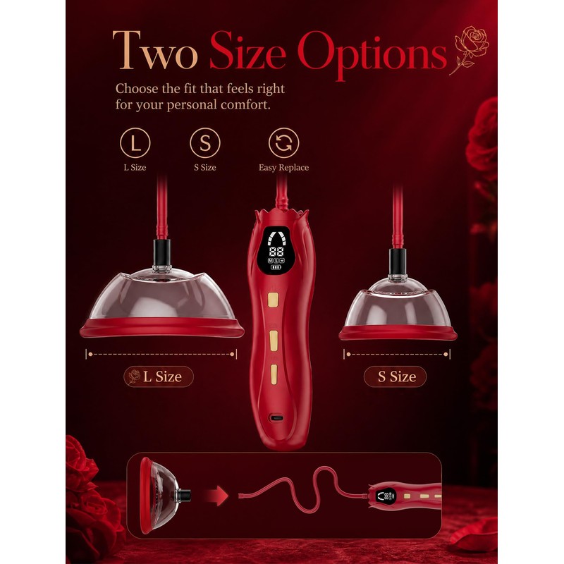 Rose Suction Toy for Women, Pussy Pump Multi-Cup Vacuum Stimulator