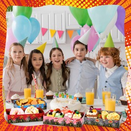 Teenyyou 38 Pcs Spider Birthday Decoration Spider Party Paper Snack Trays Disposable Serving Food Boats Food Holder Trays for Snacks French Fries Hot Dog Tacos BBQ Party Favors Supplies(Hero)