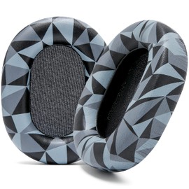 WC Wicked Cushions Extra Thick Earpads for Sony WH-1000XM5 - Soft PU Leather Cushions, Luxurious Noise Isolating Memory Foam, Added Thickness | Geo Grey