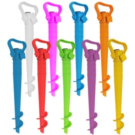 Land-Haus-Shop® Garden Beach Lawn Earth Parasol Holder Anchor Parasol Holder Ground Sleeve Ground Spike Ground Dowel Plastic Colourful, red