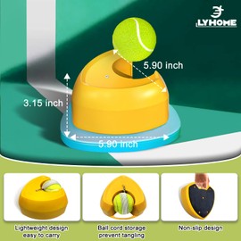 LYHOME Tennis Training Rebound Ball, 18.5 Ft Retractable Pull Rope, Easy to Carry,Suitable for Adult and Children Tennis Practice.