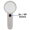 Illuminated 2.5" Diameter Handheld Magnifying Glass with 2 LEDs, 3X